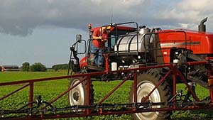 Mounting a GoPro camera on an agricultural sprayer in Pantego, NC