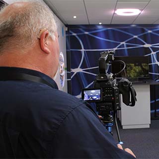 Steve shooting video at IBM Headquarters in Winchester, England.