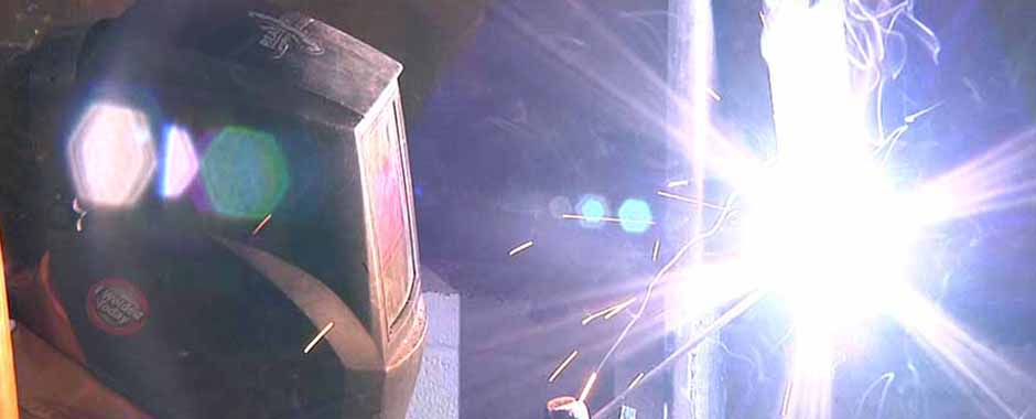A student in New Mexico practicing  welding.